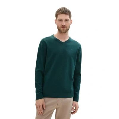 Afbeelding van TOM Tailor Trui, Heren, Maat: Large, Dark tree green melange