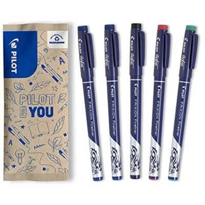 Afbeelding van Pilot FriXion Fineliner, uitwisbare fineliner zwart/blauw/rood/groen.