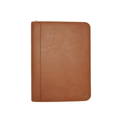 Afbeelding van DESQ® Schrijfmap met ritssluiting A4 incl. schrijfblok 20 vel Hoogwaardig kunstleer Bruin