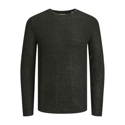 Afbeelding van JACK &amp; JONES Jjelewis Knit Crew Neck Sn gebreide trui voor heren, Combu Green/Detail: twisted W. Zwart, S