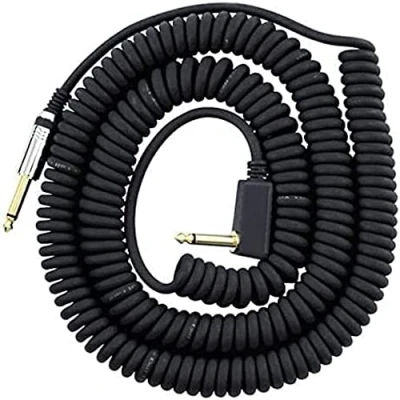 Afbeelding van VOX VCC090BK 9m vintage opgerolde kabel met draagtas van gaas zwart