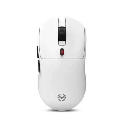 Afbeelding van KROM KLEVER WIT Ultralichte draadloze gamingmuis, 55 gram, Pixart PMW 3325 optische precisie sensor, 6 knoppen, DPI niveaus tot 10000, 2,4 GHz ontvanger inbegrepen, USB, Wit.
