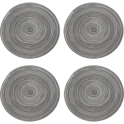 Afbeelding van Krumble Placemat rond Zilver/grijs Set van 4
