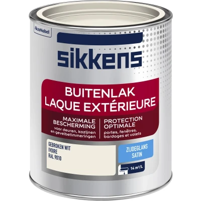 Afbeelding van sikkens buitenlak zijdeglans ral 9010 0.75 ltr