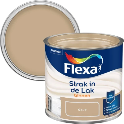 Afbeelding van flexa strak in de lak buitenlak zijdeglans goud 0.25 ltr