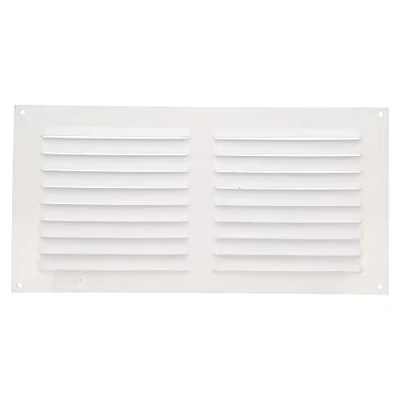 Afbeelding van AMIG Ventilatierooster/muurrooster 150 x 300mm aluminium wit schoepenrooster