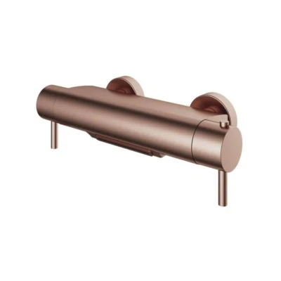 Afbeelding van HotBath Buddy/Buddy thermostatische badmengkraan met cascade uitloop Geborsteld koper PVD