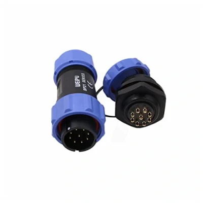 Afbeelding van HangTon SP21 9 Pin Connector Waterdichte Stofdicht Cap Plug Socket Luchtvaart Circulaire Industriële Power 18 AWG Draad 5A