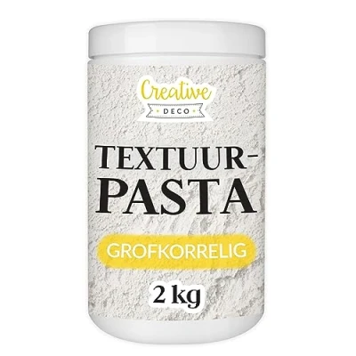 Afbeelding van Creative Deco Structuurpasta Voor Acrylverf 2kg Wit Grobkörnige structuur pasta Kunstprojecten Eenvoudig te Gebruiken met een Spatel 3D effecten, Structuren, Texturen