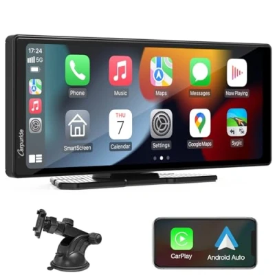 Afbeelding van Carpuride C92 draadloze Carplay &amp; Android autoradio, draagbare 9,3 inch touchscreen spiegellink, Bluetooth 5.0, navigatie, Siri, FM/AUX zender.
