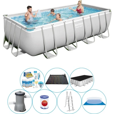 Afbeelding van Bestway Power Steel Rechthoek 488x244x122 cm Zwembad Combinatie Set