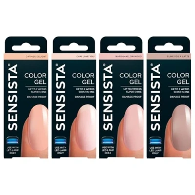 Afbeelding van Sensista Nude Favorites Set Color Gel Gellak Voordeelset nagellak voor LED lamp 4 stuks