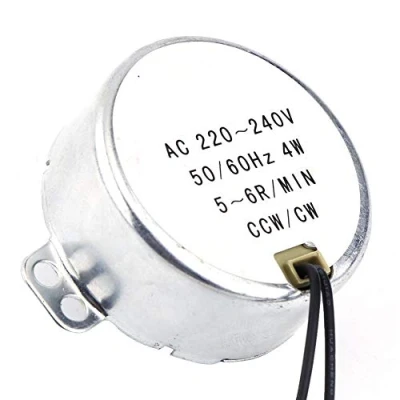 Afbeelding van Drehbar Synchronmotor 50/60Hz frequentie AC 220 240 V aandrijfmotor CW/CCW 4 W magnetron (5 6 rpm)