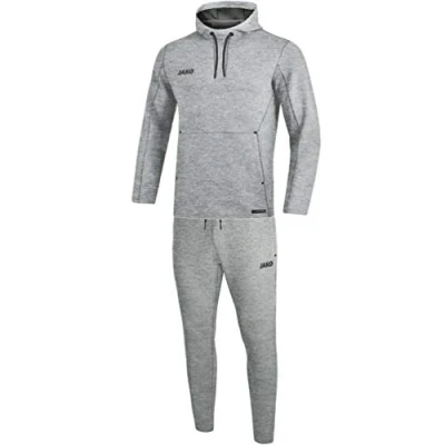 Afbeelding van Joggingpak met sweaterkap Premium Basics Grijs gemeleerd / 40