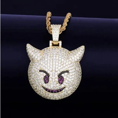 Afbeelding van Little Devil Smile hanger met ketting Goud
