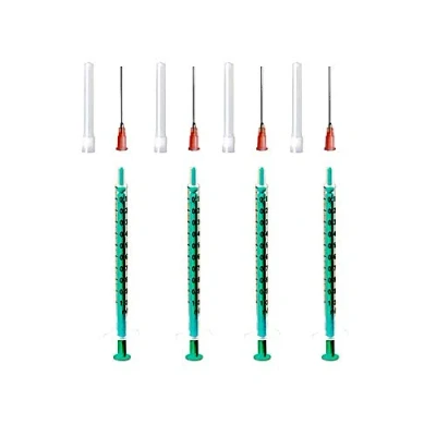 Afbeelding van Set: 1, 2, 3 of 4 stuks spuit 1 ml laboratoriumspuiten vloeibare hobbyspuit met stompe naald, verschillende maten voor e liquid aroma hobby en doe het zelf (4 stuks)