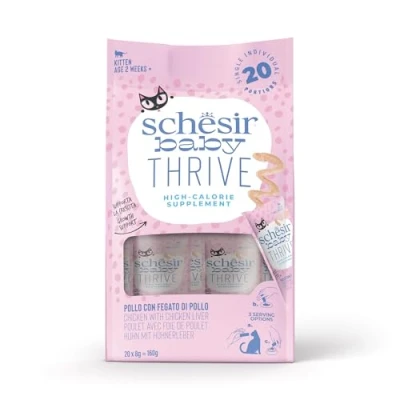 Afbeelding van 8x Schesir Baby Thrive Kitten Kip 20 x 8gr