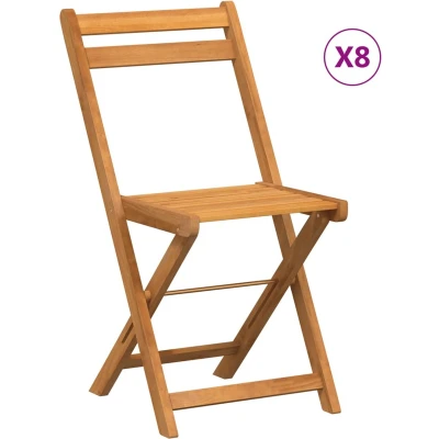 Afbeelding van vidaXL Bistrostoelen 8 st inklapbaar massief acaciahout