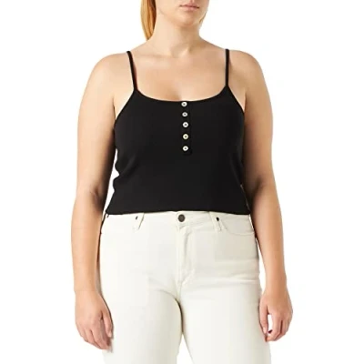 Afbeelding van ONLY Dames Onlnessa S/L Short Button JRS Noos Top, zwart, XL