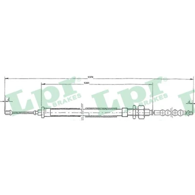 Afbeelding van LPR C0111B Handremkabel 1240, 1360mm Schijfremmen