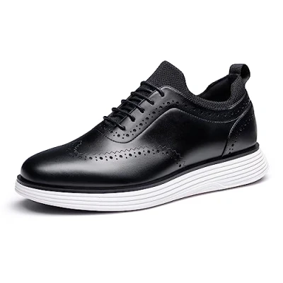 Afbeelding van Bruno Marc MaxFlex Suit Craft Casual veterschoenen voor heren, zakelijk, sportief, modern, klassiek, zwart, 43 EU