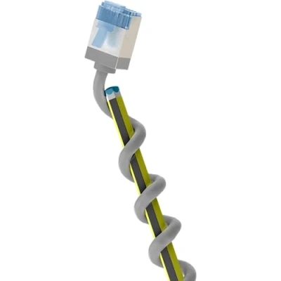 Afbeelding van goobay 74306 CAT 6A patchkabel slim/ultraflexibele RJ45 netwerkkabel U/FTP CU/dunne Ethernet kabel met korte stekkers/10 Gbit/s LSZH, knikbescherming/grijs 0,5 m