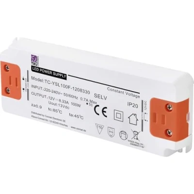 Afbeelding van TRU COMPONENTS TC YSL100F 1208330 LED transformator Constante spanning 100 W 8.33 A 12 V/DC Geschikt voor meubels, Over
