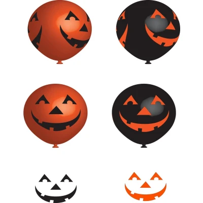 Afbeelding van 6x stuks Halloween ballonnen met lachende pompoenen print 27 cm / horror feestversiering/decoratie