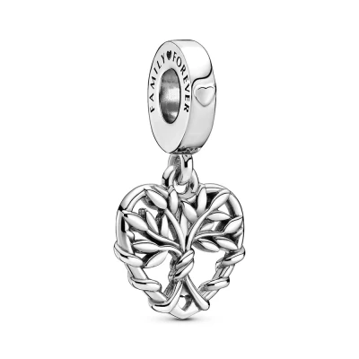 Afbeelding van Pandora 799149C00 Moments Heart Family Tree Hangende Bedel Bedels horloge Zilverkleur