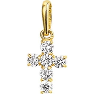 Afbeelding van Trendjuwelier huiscollectie Hanger Geelgoud Kruis Zirkonia
