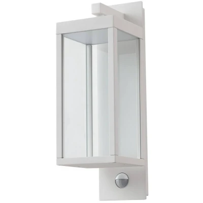 Afbeelding van Lucande LED buiten wandlamp Ferdinand, wit, sensor, 38 cm