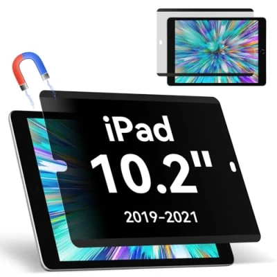 Afbeelding van Magnetische privacyfilter, compatibel met iPad 7e/8e/9e generatie (10,2 inch, 2019/2020/2021), afneembaar anti glare blauw licht, privacy scherm, displaybescherming, inkijkbescherming, bubbelvrij,