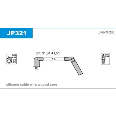 Afbeelding van Bougiekabelset JANMOR JP321