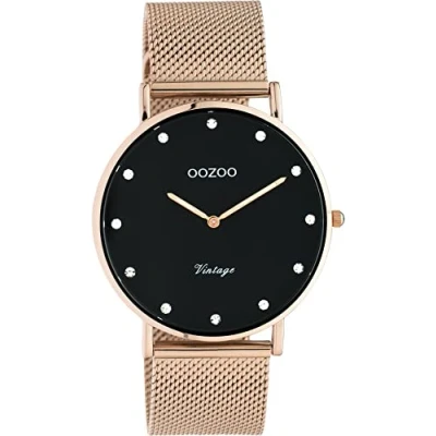 Afbeelding van OOZOO Vintage series rosé goudkleurige horloge met metalen mesh armband C20239 Ø40