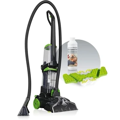 Afbeelding van CLEANmaxx tapijtreiniger professioneel met trilfunctie en zijborstels zwart/groen