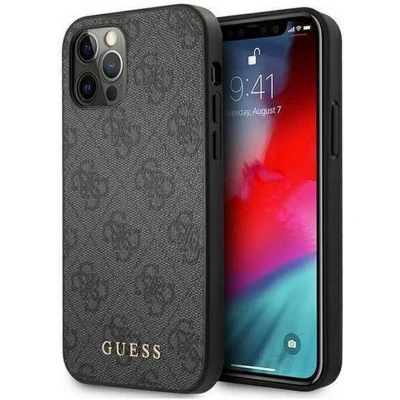 Afbeelding van Guess 4G Back Case Geschikt voor Apple iPhone 12/12 Pro (6.1&quot;) Grijs