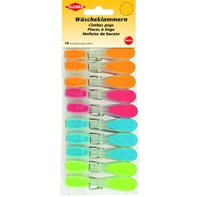Afbeelding van Kleiber wasknijpers (10 stuks), plastic, meerkleurig, 8 x 1,4 2,5 cm