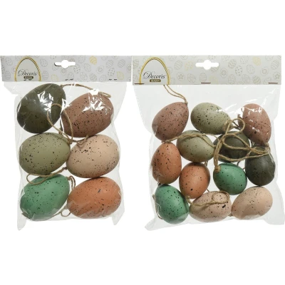 Afbeelding van Decoratie paaseieren 36x stuks kunststof 6 cm 9 Feestdecoratievoorwerp