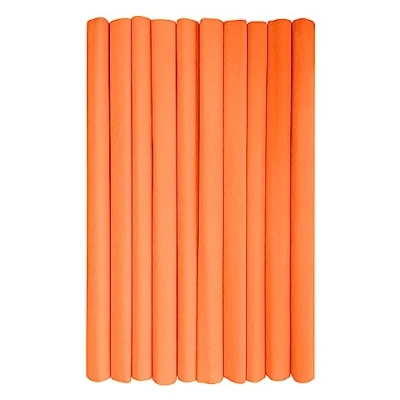 Afbeelding van Interdruk Crêpepapier rollen voor Kinderen DIY en Decoraties Pakket van 10 (50 cm x 200 cm, 28 g/m2) 06 donkeroranje