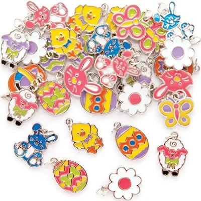 Afbeelding van Baker Ross AX812 Paas Bedeltjes Set Van 30, Perfect Voor Kinderen Om Dit Voorjaar Sieraden En Broches Te Maken