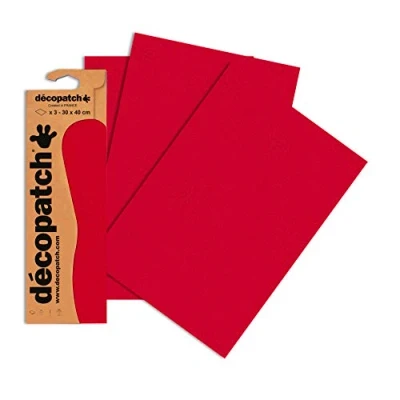 Afbeelding van Clairefontaine C651O Decopatch papier, 3 pack turquoise met kleurspring Format : 395 x 298 mm Rood kleursprenkel