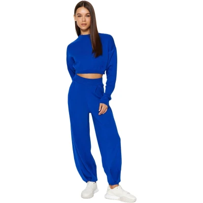 Afbeelding van Trendyol Smaragdgroene Super Crop Gebreide Topset Met Joggingbroek Twoaw24Au00007