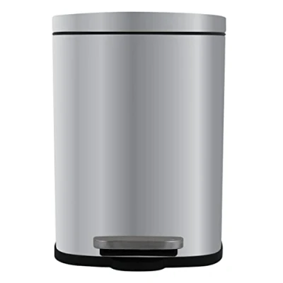Afbeelding van Spirella Pedaalemmer Venice zilver 5 liter metaal L21 x H30 cm soft close toilet/badkamer Pedaalemmers