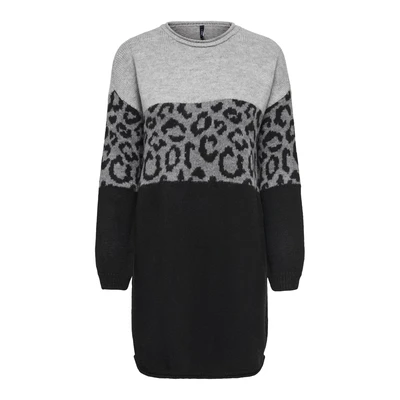 Afbeelding van ONLY Gebreide jurk, Dames, Maat: Medium, Light grey melange