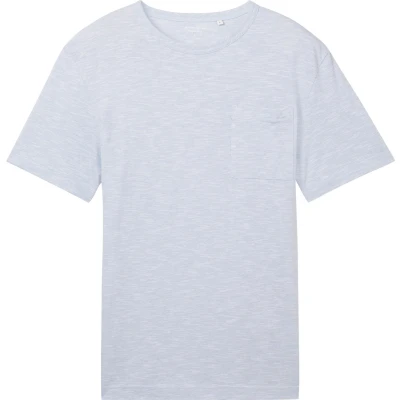 Afbeelding van TOM Tailor IN Melange Optik Tshirt basic, Heren, Maat: XXL, Foggy blue finestripe