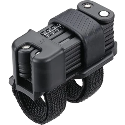 Afbeelding van BBB Cycling CodeFold Fietsslot Vouwslot met Houder Instelbaar Cijferslot Codeslot Zwart 97,5 x 0,5 cm BBL 72