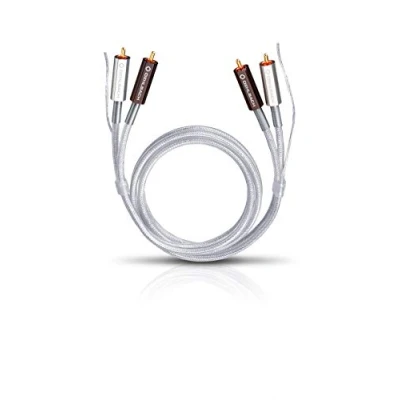 Afbeelding van Oehlbach Silver Express Plus 50 stereo phono RCA kabelset voor platenspeler en versterker, SPOFC 2 voudige afscherming, 0,50 m, zilver