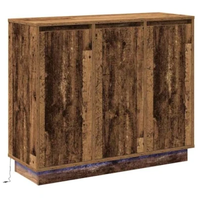 Afbeelding van vidaXL Kast met LED Verouderd Hout 90x32x75 cm Geengineerd