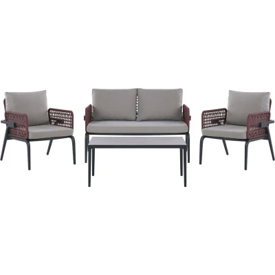 Afbeelding van Beliani Loungeset SCIACCA Grijs aluminium