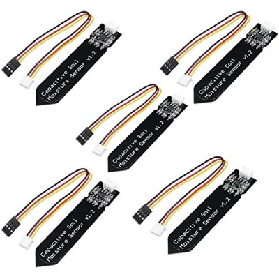 Afbeelding van ICQUANZX Bodemvochtsensor, corrosiebestendig voor Arduino, vochtdetectie, tuinirrigatie, doe het zelf (verpakking van 5 stuks)
